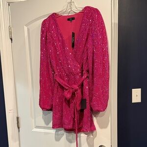 Lulu's Fuchsia Sequin Dress